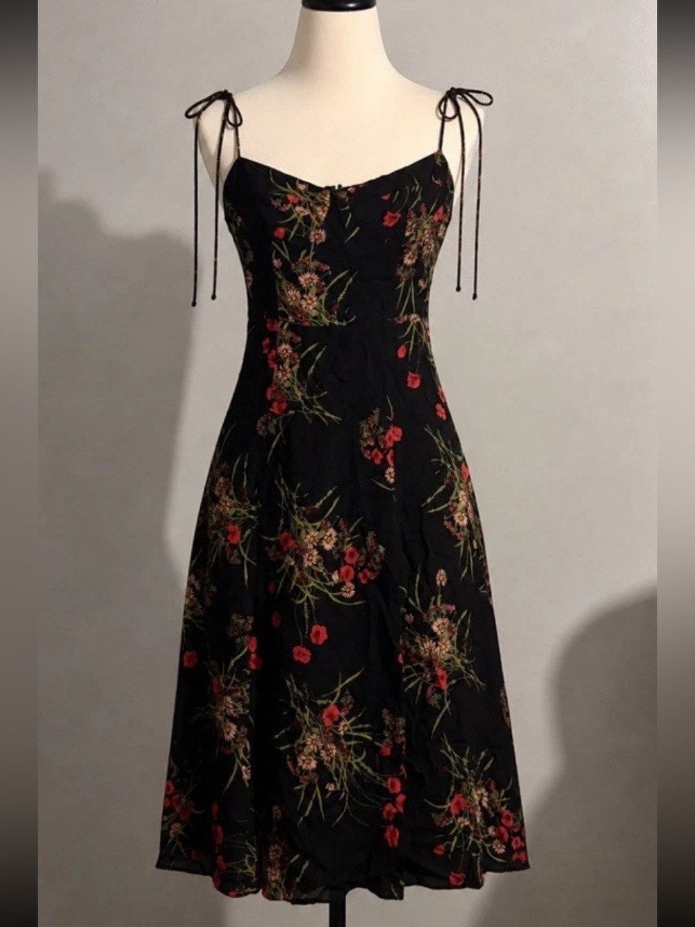 NWT Reformation Juliette Countless Dress Black Red Floral Maxi Slit Dress Size 6